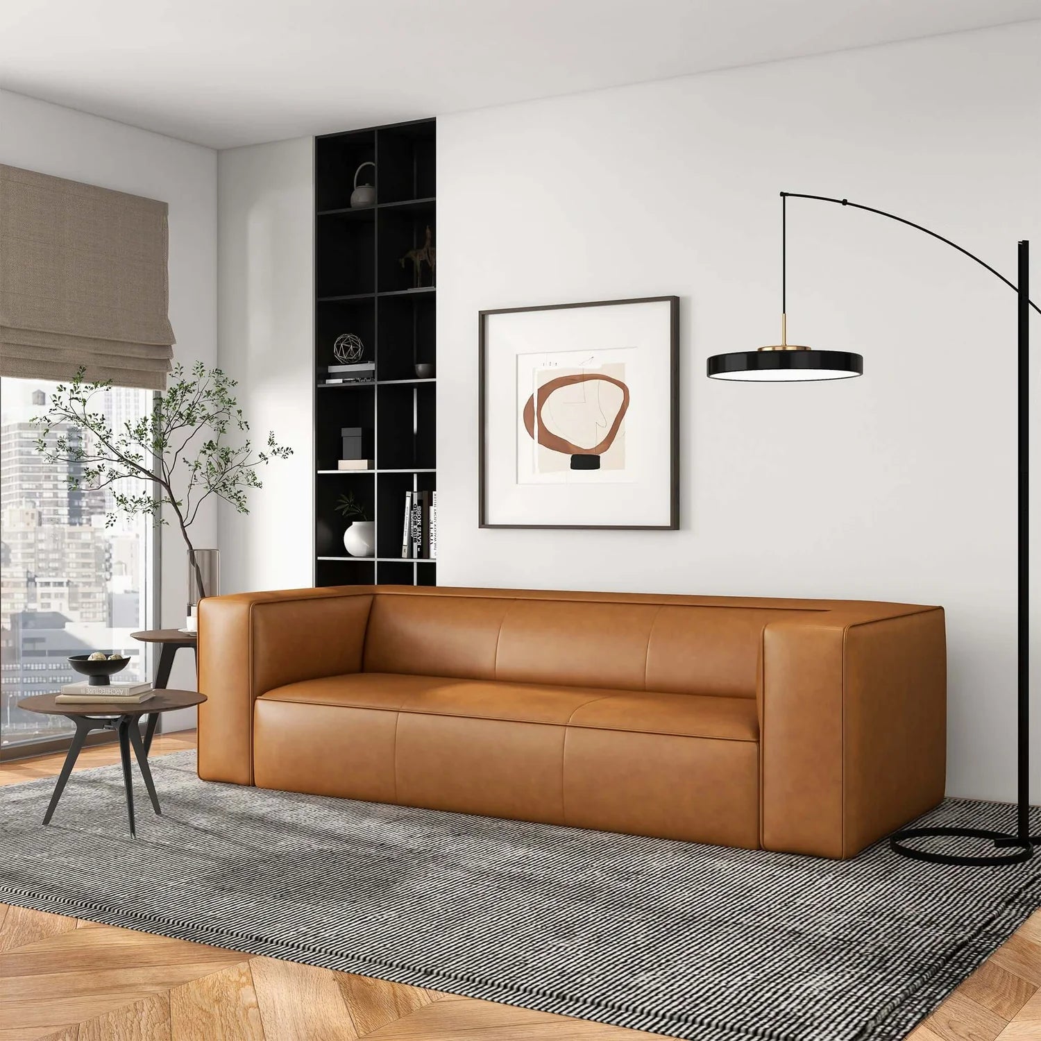 Emerson Leather Sofa Tan ASY Furniture