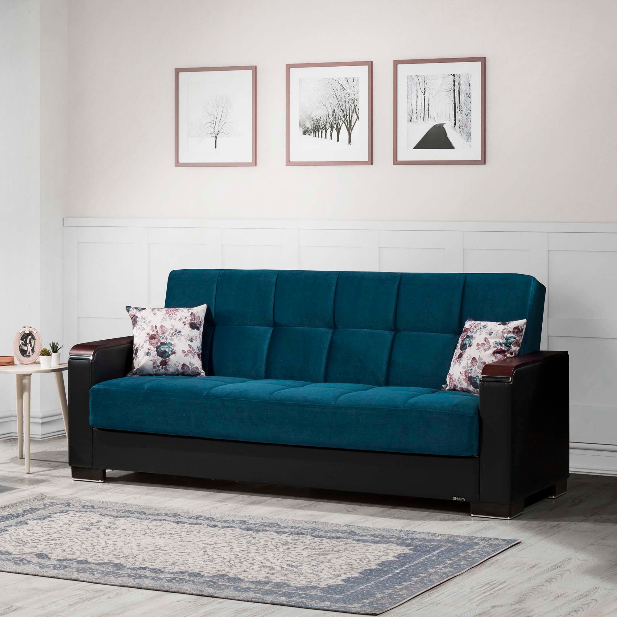 Ottomanson armada wooden armed sofa sleeper bed with storage discount