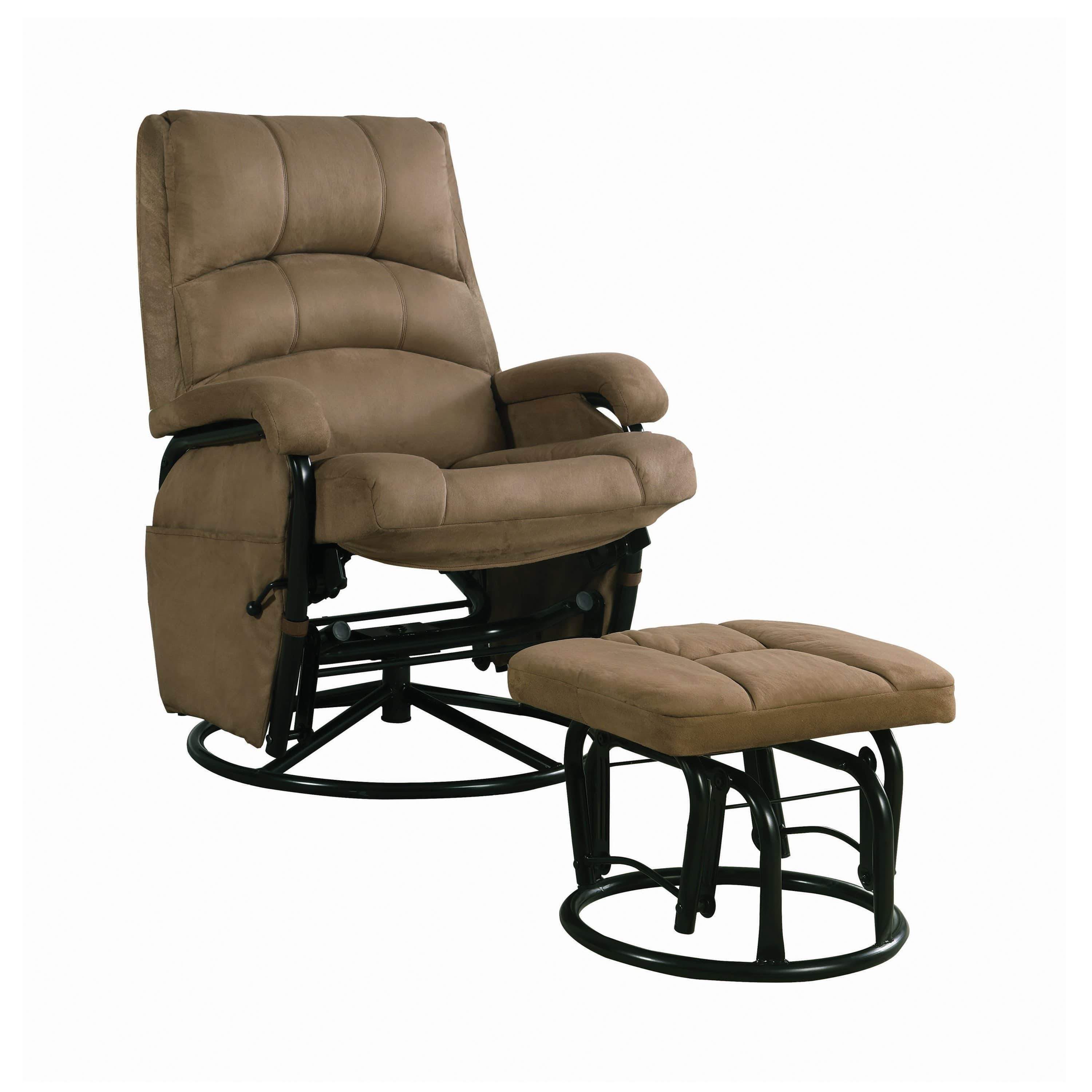 Glider Recliner With Ottoman Brown And Black ASY Furniture
