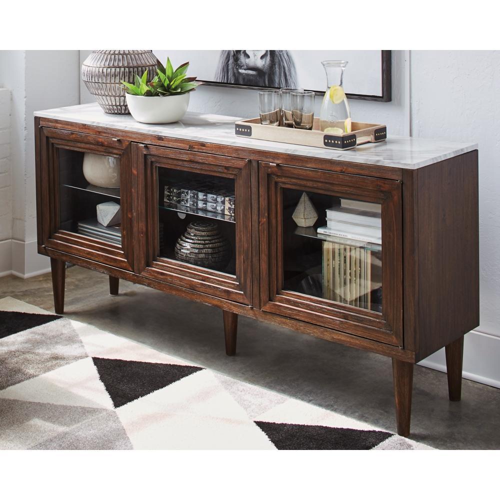 Graybourne Accent Cabinet 70 Wide Faux Marble Top ASY Furniture