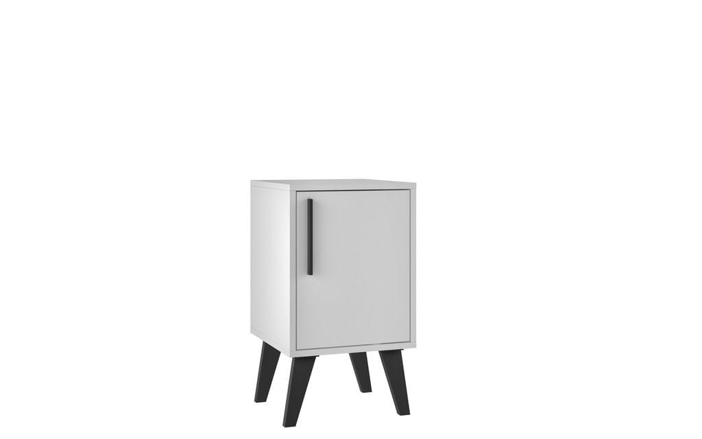 MidCentury Modern Amsterdam Side Table 1.0 with 2 Shelves in White ASY Furniture