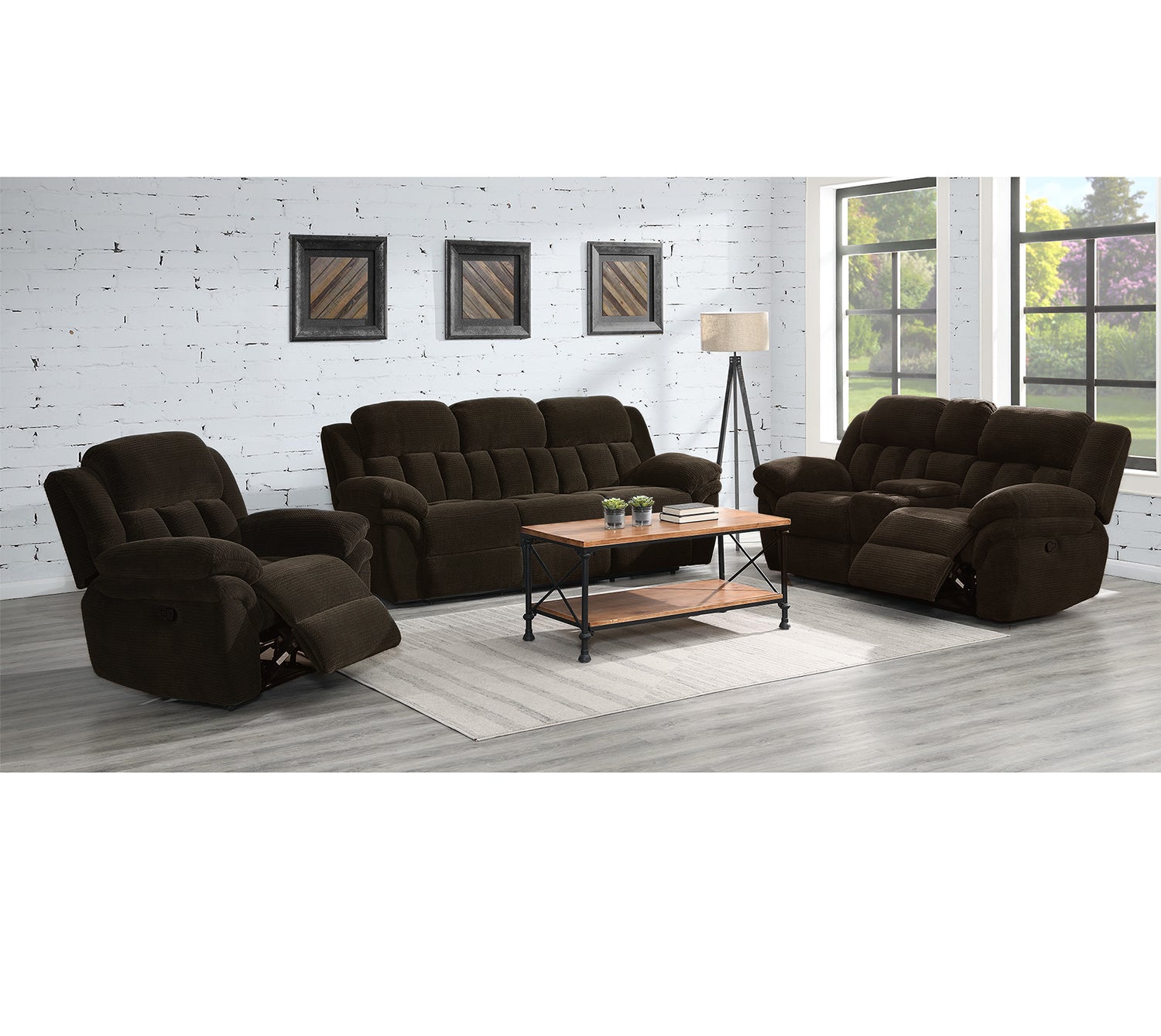 Santorini Power Motion Loveseat W/Console in Vienna Chocolate ASY
