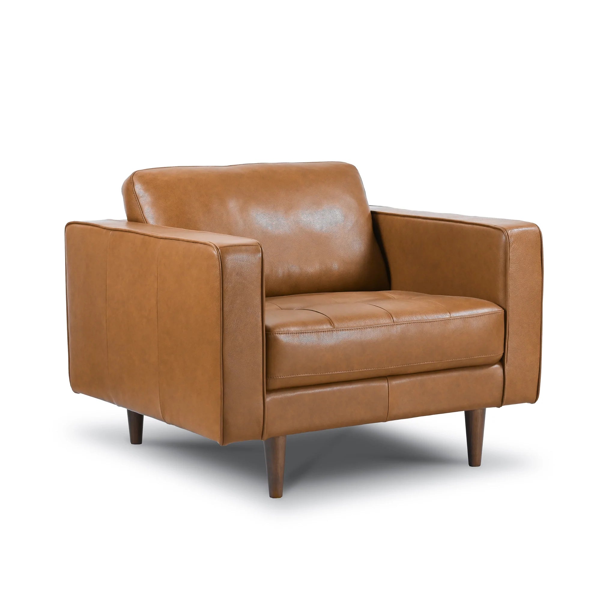 Tessa Leather Lounge Chair (Tan Leather) ASY Furniture