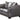 leather loveseat in gray color with flared arms