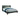 mid century modern gray tufted bed