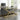 gold glass top console table in modern living room
