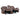 Alt text for the image: "A pair of recliner chairs in brown leather with diamond-pattern stitching, both chairs reclined, revealing footrests and a shared center console, showcasing the functionality and style of the seating.