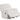 A white corduroy recliner chair photographed against a pure white background. The chair has a classic manual reclining mechanism with vertical ribbed upholstery pattern throughout. The armrests are wide and plush, and the seat cushion is split into two sections with a reclining mechanism visible on the side. The chair's backrest has a segmented design with multiple padded sections following the corduroy ribbing pattern. The base of the chair has black metal reclining mechanisms and feet. 