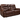 A shot of the power reclining loveseat from the front, showing both seats in an upright position with the comfortable armrests and a view of the sofa's stitching details and design.