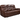 A brown leather power reclining sofa with padded armrests, featuring reclining mechanisms for each seat.