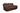 A brown leather power reclining sofa with padded armrests, featuring reclining mechanisms for each seat.