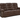 A brown leather reclining sofa with nailhead trim and plush cushion design.