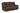 A brown leather reclining sofa with nailhead trim and plush cushion design.
