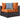 Convene 7 Piece Outdoor Patio Sectional Set Espresso Orange ASY Furniture  Houston TX