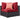 Convene 7 Piece Outdoor Patio Sectional Set Espresso Red ASY Furniture  Houston TX