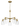 Elegance Five Lights Linear Arms with Golden Brass Finish Chain Chandelier 24"W × 8.5"H with Clear Water Glass