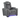 A high-end luxury home theater recliner chair in dark gray leather with diamond-quilted pattern stitching on the backrest and seat cushion. The chair features a power reclining mechanism with control buttons mounted on the armrests. The armrests are padded and extend outward, with built-in cup holders. The chair has a high back with a headrest cushion and a wide seat base. Blue LED lighting is visible at the base of the chair, creating a modern ambiance.