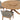 Wellspring 5-Piece Outdoor Patio Teak Wood Dining Set Light Gray Greige ASY Furniture  Houston TX