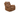 Reclining power glider chair from the brown leather reclining set, showing the handle to initiate reclining.
