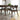 Adira Large Walnut Dining Set with 4 Ricco Black Leather Dining Chairs ASY Furniture  Houston TX
