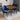 Adira (Small - Walnut) Dining Set with 4 Joyce (Blue Velvet) Dining Chairs ASY Furniture  Houston TX
