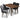 Adira (Small - Walnut) Dining Set with 4 Joyce (Grey Velvet) Dining Chairs ASY Furniture  Houston TX
