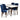 Adira (Small - White) Dining Set with 4 Evette (Blue Velvet) Dining Chairs ASY Furniture  Houston TX