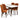 Adira (Small - White) Dining Set with 4 Evette (Burnt Orange Velvet) Dining Chairs ASY Furniture  Houston TX
