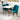 Adira (Small - White) Dining Set with 4 Evette (Teal Velvet) Dining Chairs ASY Furniture  Houston TX