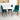 Adira (Small - White) Dining Set with 4 Evette (Teal Velvet) Dining Chairs ASY Furniture  Houston TX