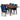 Adira (XLarge - Walnut) Dining Set with 6 Evette (Blue Velvet) Dining Chairs ASY Furniture  Houston TX
