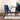 Adira (XLarge - Walnut) Dining Set with 8 Evette (Blue Velvet) Dining Chairs ASY Furniture  Houston TX