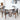 Aliana Dining set with 4 Ohio Dark Gray Chairs (White) ASY Furniture  Houston TX