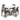 Aliana Dining set with 4 Ohio Dark Gray Chairs (White) ASY Furniture  Houston TX