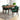 Almira 5-Piece Mid Century Dining Table Set for 4 Solid Walnut 63'' Table & Green Velvet Chairs ASY Furniture  Houston TX