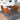 Alpine (Large - Walnut) Dining Set with 4 Evette (Orange Velvet) Dining Chairs ASY Furniture  Houston TX