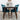 Alpine Large White Dining set with 4 Evette Teal Dining Chairs ASY Furniture  Houston TX