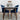 Alpine (Large White Top) Dining Set with 4 Evette Blue Dining Chairs ASY Furniture  Houston TX