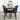 Alpine (Small-White Top) Dining Set with 4 Evette Blue Dining Chairs ASY Furniture  Houston TX