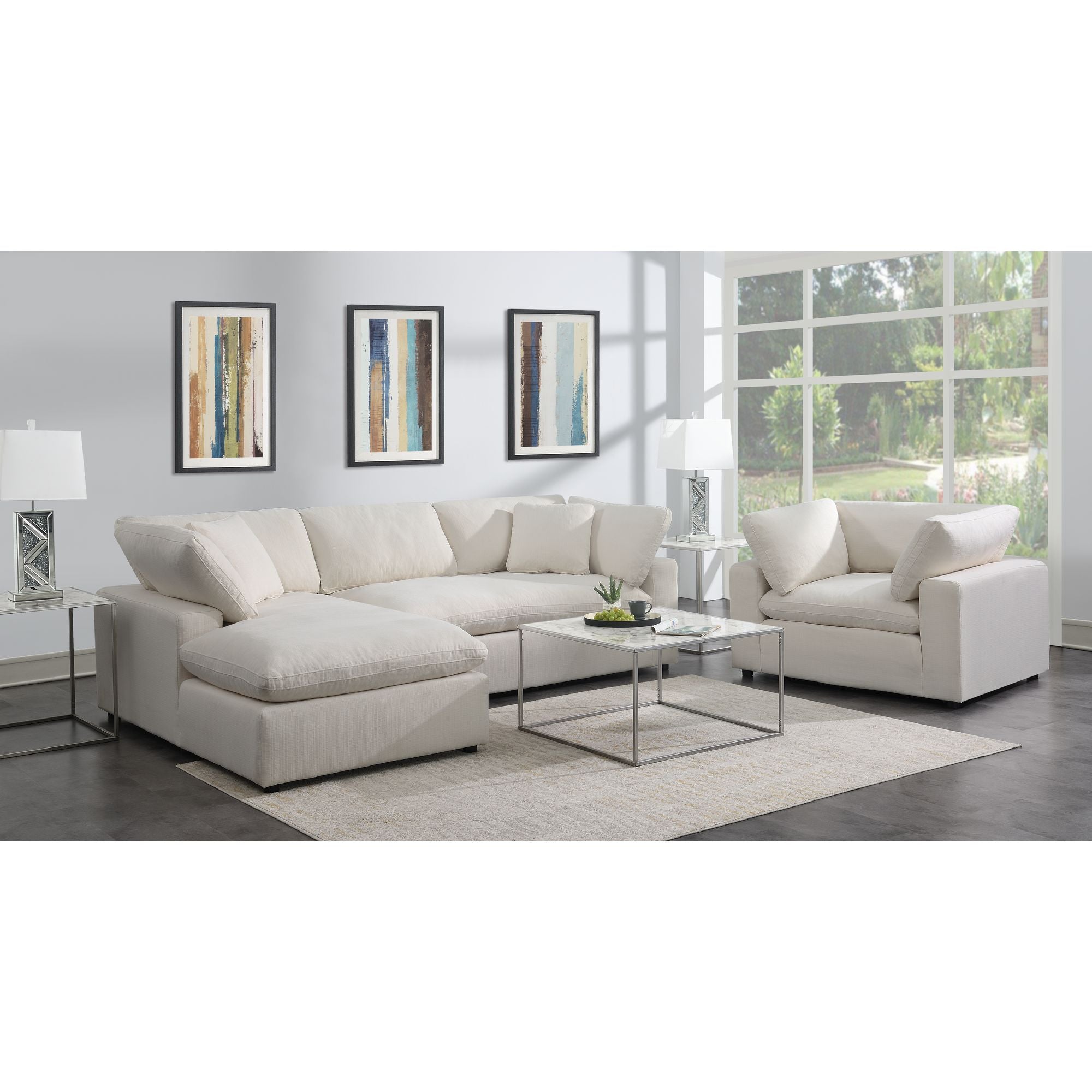 Latitude Run® Modular Sectional Sofa Cloud Couch For Living Room, Down  Filled Comfy Cloud Puff Modern