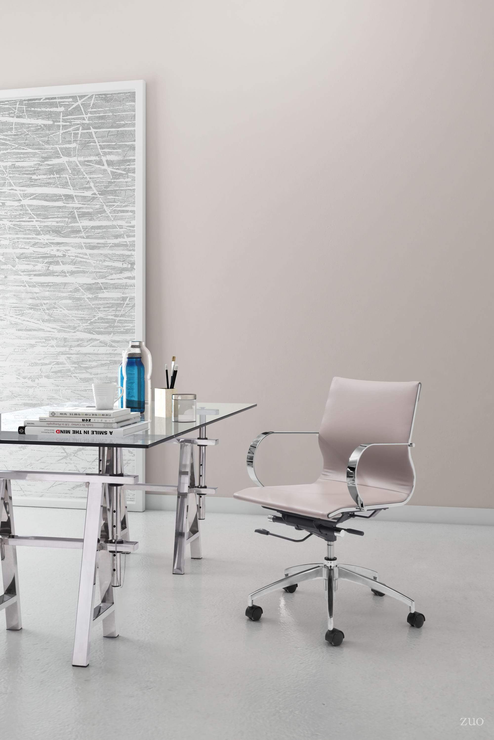 Glider Low Back Office Chair Taupe ASY Furniture