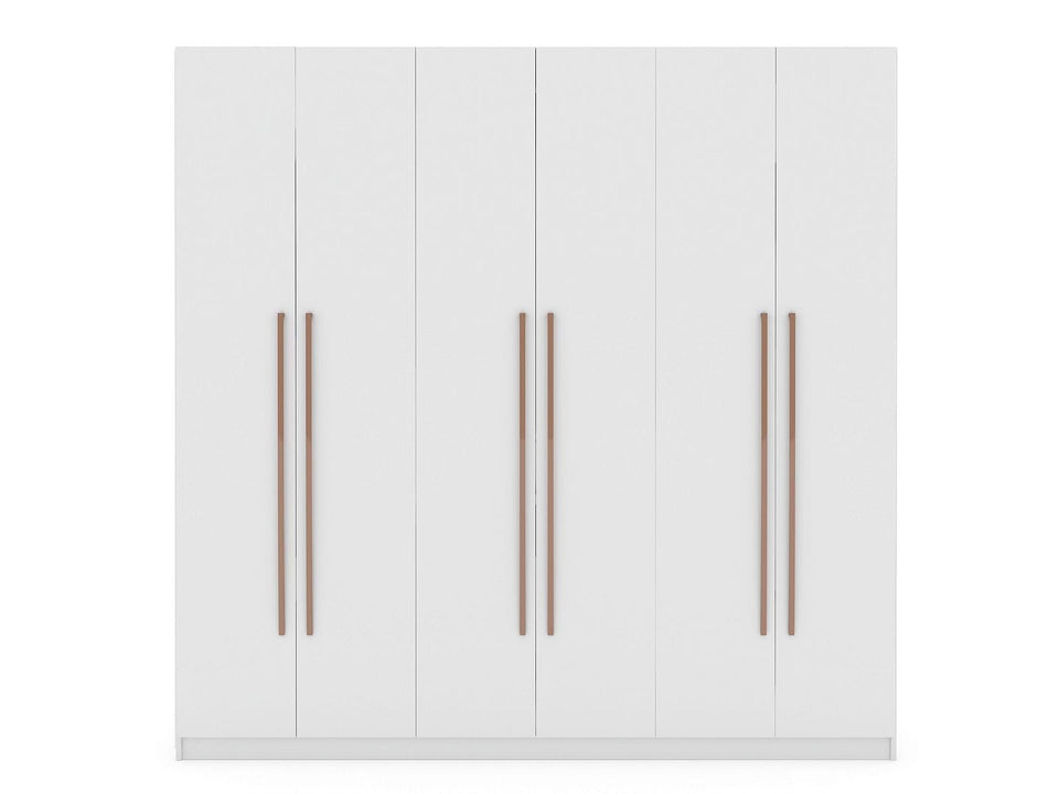 Gramercy Modern Freestanding Wardrobe Armoire Closet in White ASY