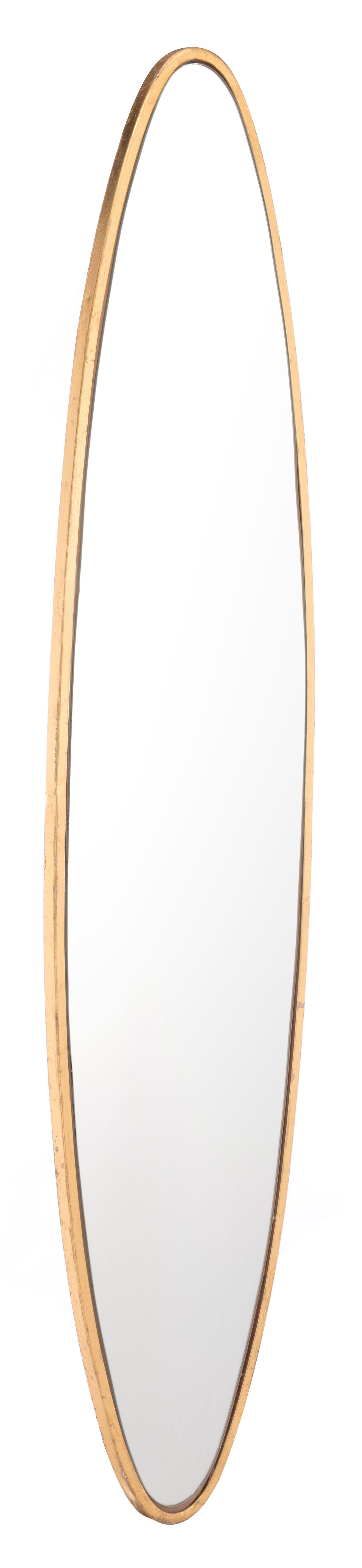 Large Oval Mirror Gold by ZuoMod at ASY Furniture in Houston Stafford TX
