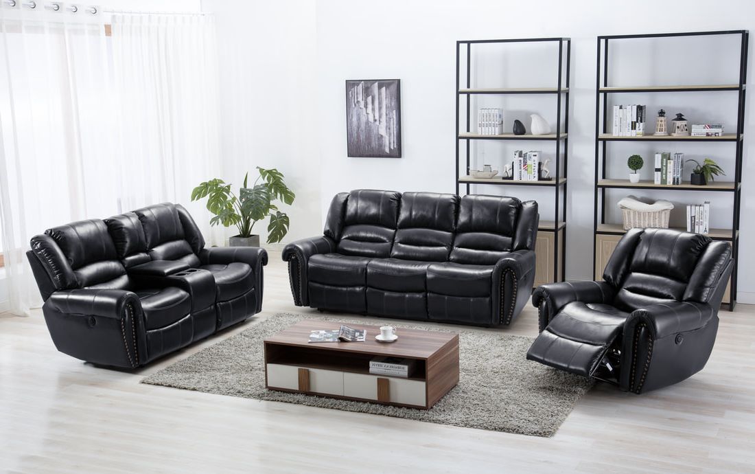Leather Gel Reclining Living Room Set