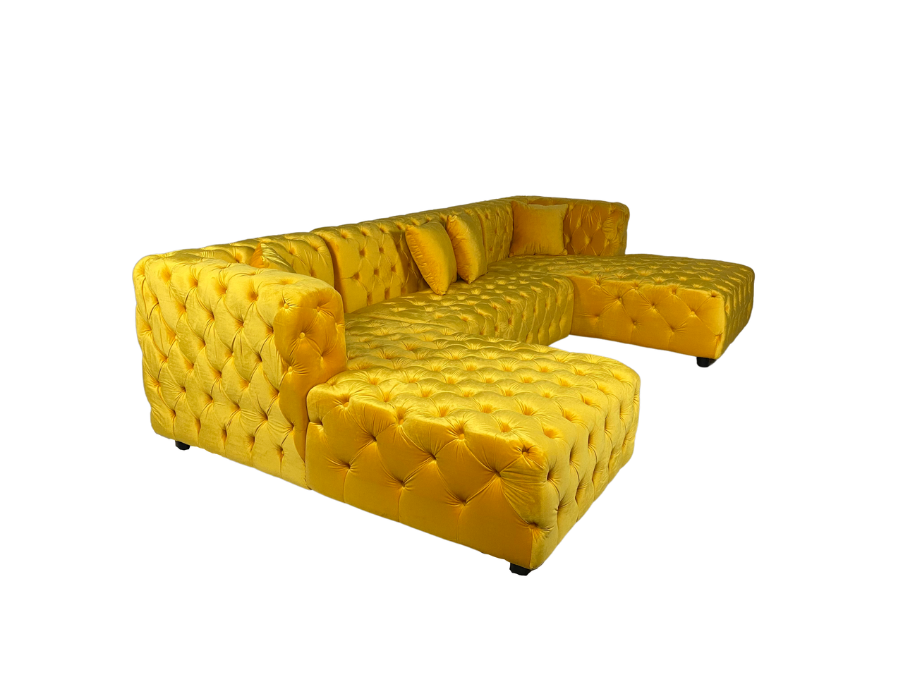 Madrid Large Double Chaise Velvet Sectional Sofa 144 Wide ASY