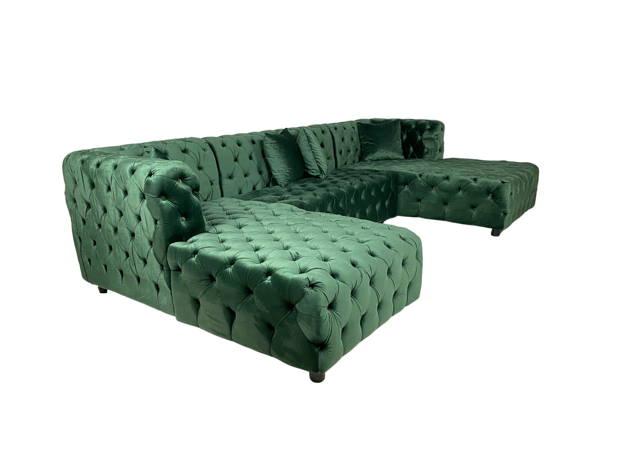 Madrid Large Double Chaise Velvet Sectional Sofa 144 Wide ASY