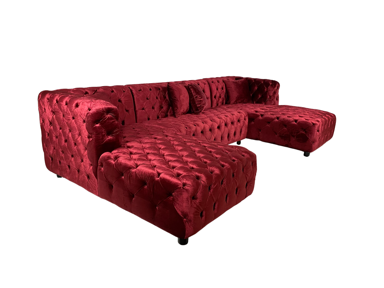 Madrid Large Double Chaise Velvet Sectional Sofa 144 Wide ASY