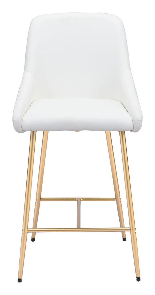 Mira Counter Chair White & Gold by ZuoMod at ASY Furniture in Houston