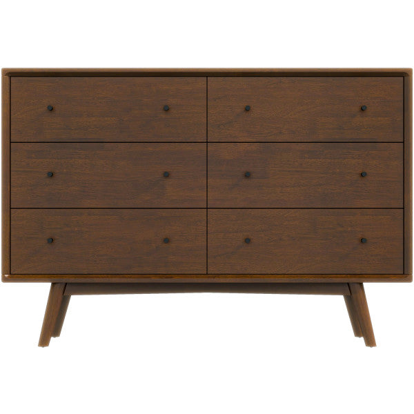 noak mid century modern dresser Lee Mid-Century Modern Wood Dresser 6-Drawer Wide Dresser / Caramel
