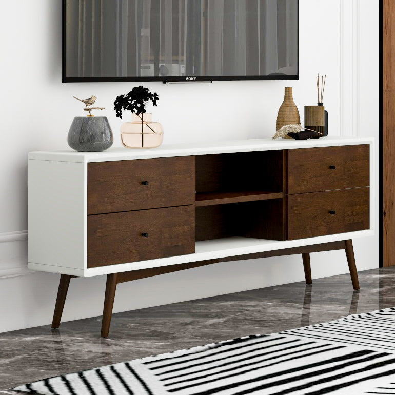 Noak Mid Century Modern Style Walnut Tv Stand Up To 72" ASY Furniture